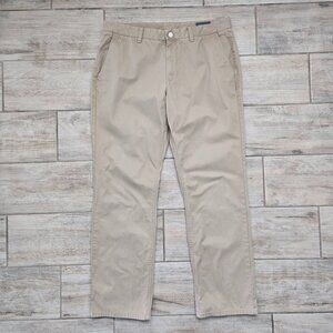 Bonobos Straight Leg Khaki Cotton Pants Men's Everyday Preppy Plaid Lined 36 32